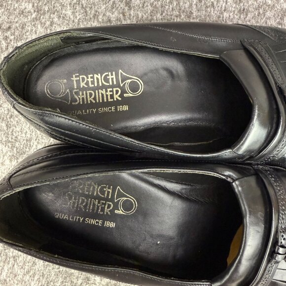 ✅VTG French Shriner Mens 10M Black Leather Wingtip Kiltie Tassel Loafers Classic main image 7